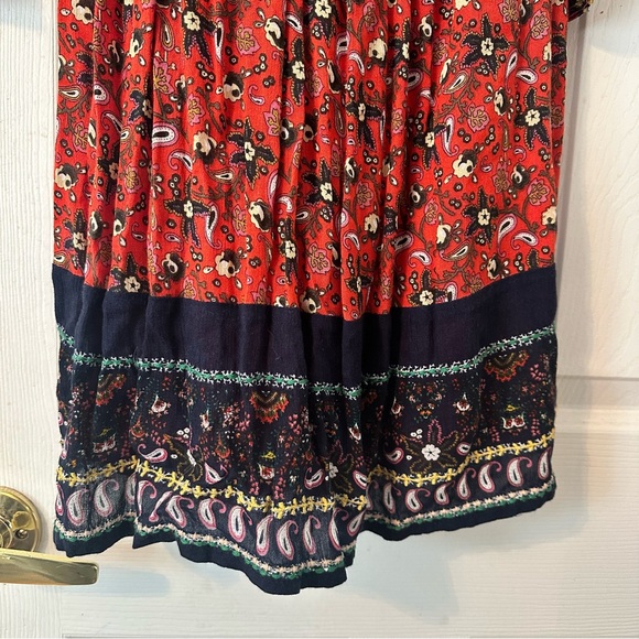 Anthropologie Bohemian Red Floral Dress - Picture 5 of 6